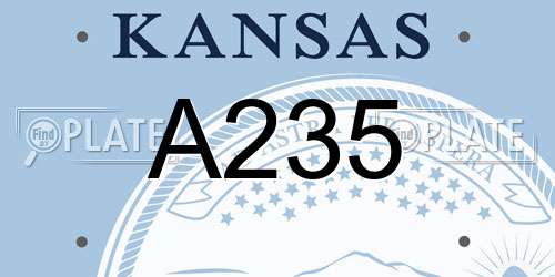 A235 Kansas License Plate