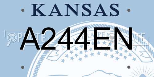 A244EN Kansas License Plate