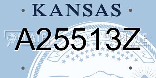 A25513Z Kansas License Plate
