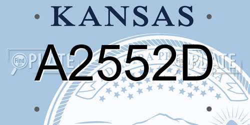 A2552D Kansas License Plate