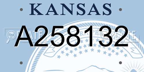 A258132 Kansas License Plate