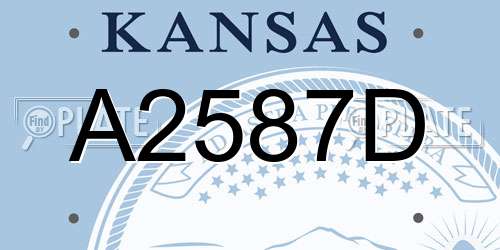 A2587D Kansas License Plate