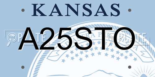 A25STO Kansas License Plate