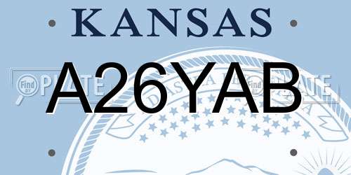 A26YAB Kansas License Plate