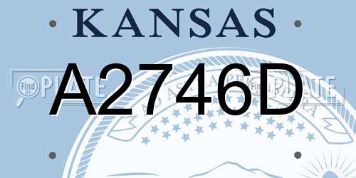 A2746D Kansas License Plate