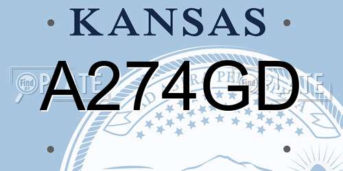 A274GD Kansas License Plate