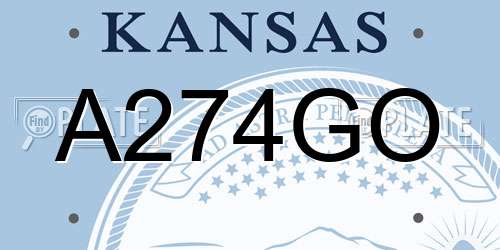 A274GO Kansas License Plate