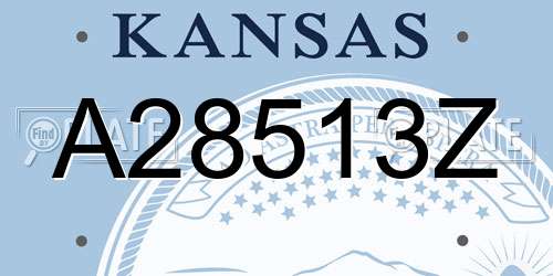 A28513Z Kansas License Plate