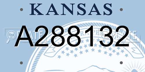 A288132 Kansas License Plate