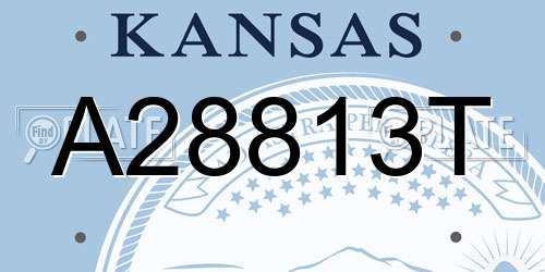 A28813T Kansas License Plate