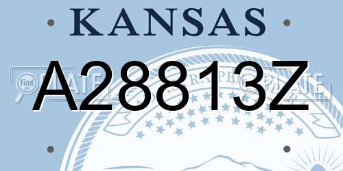 A28813Z Kansas License Plate