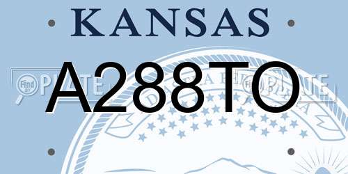 A288TO Kansas License Plate