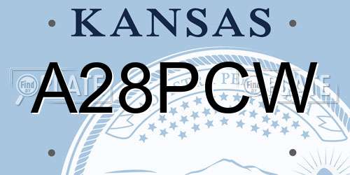 A28PCW Kansas License Plate