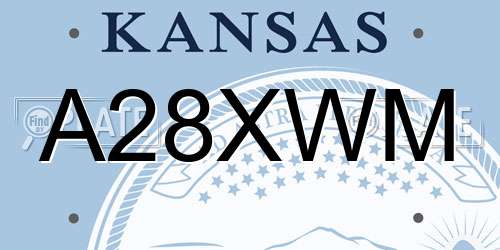 A28XWM Kansas License Plate