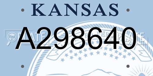 A298640 Kansas License Plate