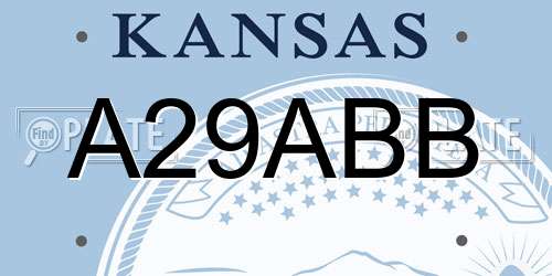 A29ABB Kansas License Plate