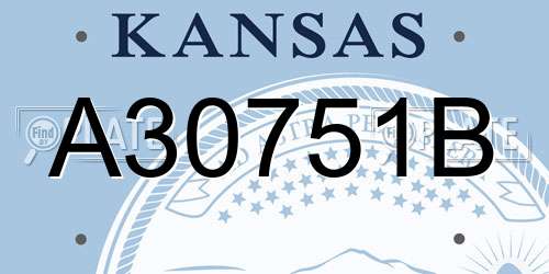 A30751B Kansas License Plate