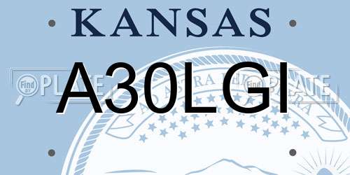 A30LGI Kansas License Plate