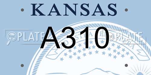 A310 Kansas License Plate