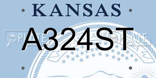 A324ST Kansas License Plate