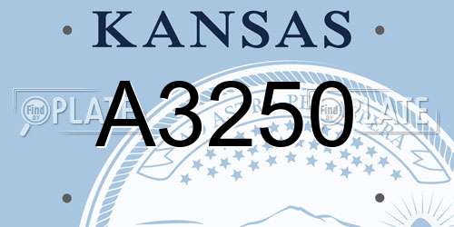 A3250 Kansas License Plate