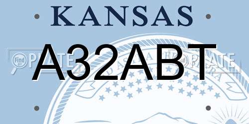 A32ABT Kansas License Plate