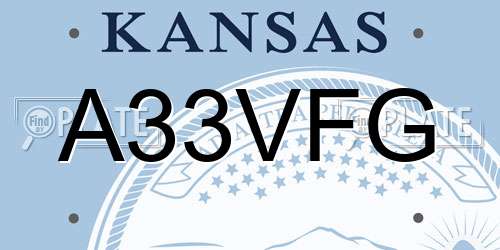A33VFG Kansas License Plate
