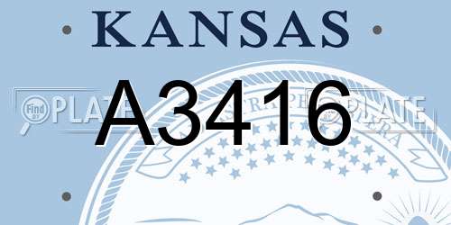 A3416 Kansas License Plate