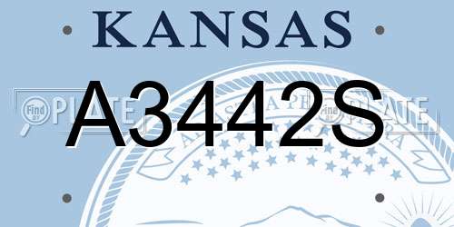 A3442S Kansas License Plate