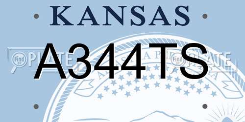 A344TS Kansas License Plate