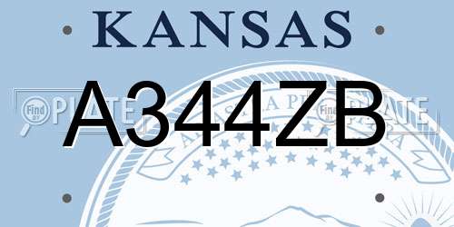 A344ZB Kansas License Plate