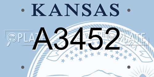 A3452 Kansas License Plate