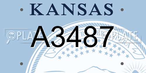 A3487 Kansas License Plate