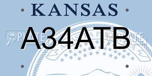 A34ATB Kansas License Plate