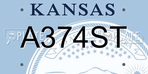 A374ST Kansas License Plate