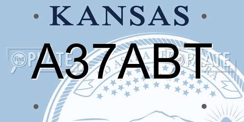 A37ABT Kansas License Plate
