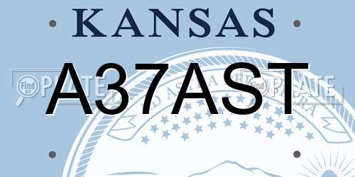 A37AST Kansas License Plate