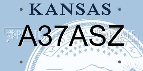 A37ASZ Kansas License Plate