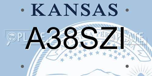 A38SZI Kansas License Plate