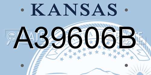 A39606B Kansas License Plate