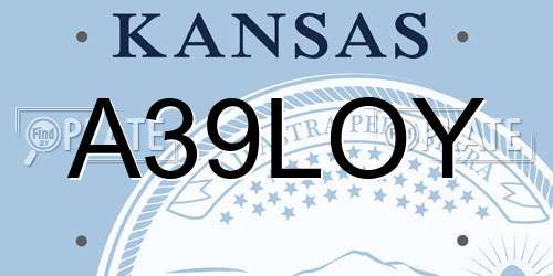 A39LOY Kansas License Plate