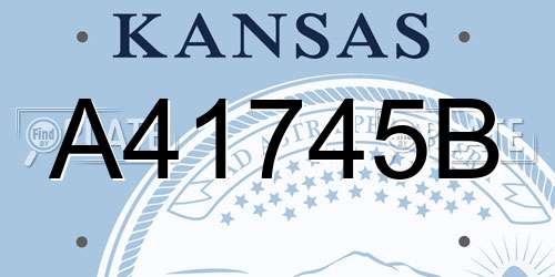 A41745B Kansas License Plate