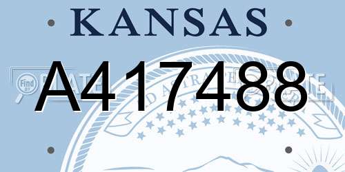 A417488 Kansas License Plate