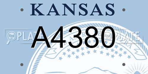 A4380 Kansas License Plate