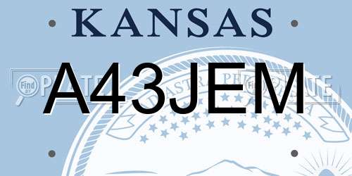 A43JEM Kansas License Plate