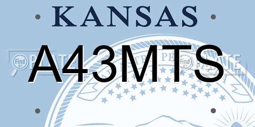 A43MTS Kansas License Plate