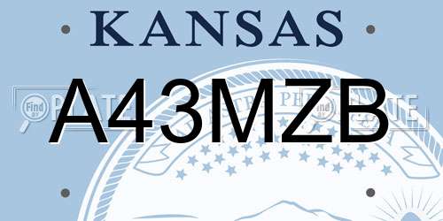 A43MZB Kansas License Plate