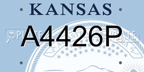 A4426P Kansas License Plate
