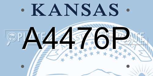 A4476P Kansas License Plate