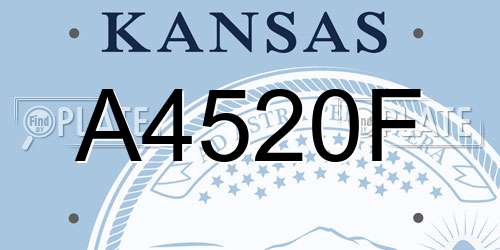 A4520F Kansas License Plate
